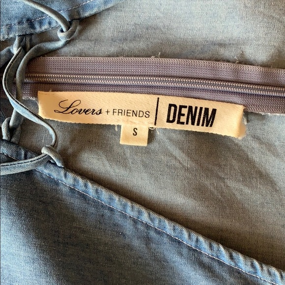 LOVERS + FRIENDS chambray lace up dress with flare - Picture 5 of 5